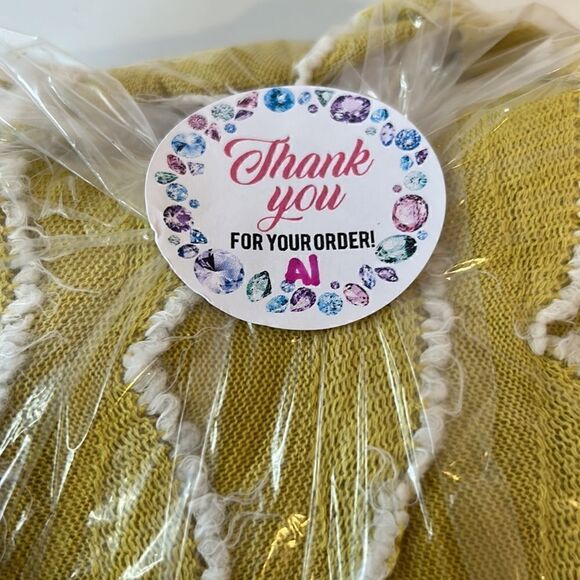 I. Madeline scalloped knit yellow dress medium - Picture 9 of 9